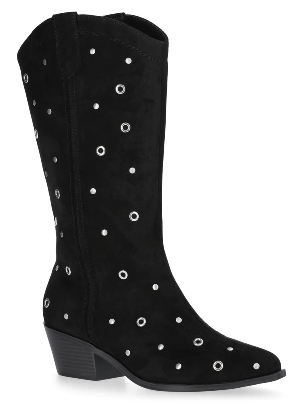 No Boundaries Women's Western Grommet Boots in Black